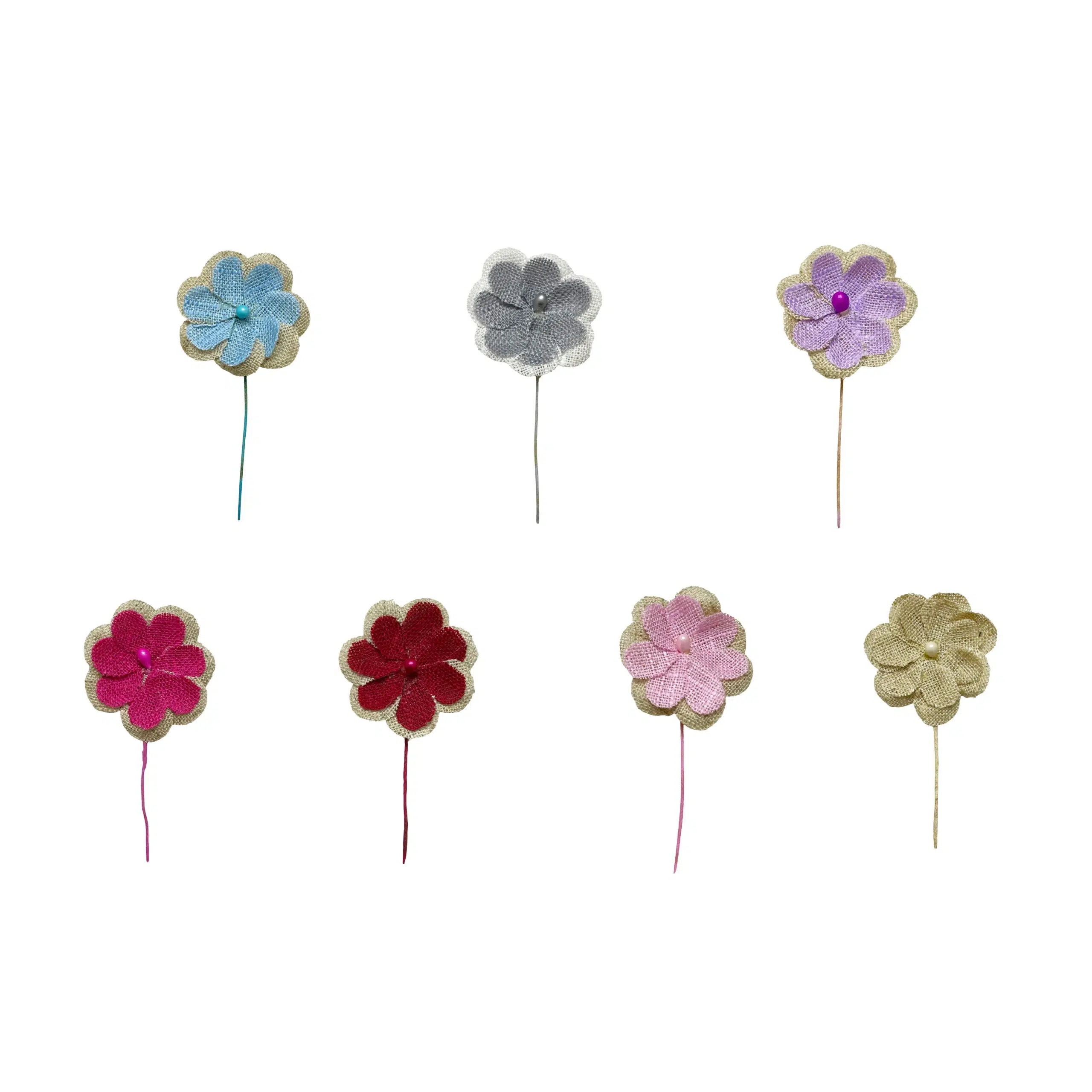 HGT164935A Natural Two‑Layer Jute Flower Motifs – 50pcs Pack - Image 1