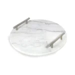 Marble Cutting Board With Silver Metal Rack