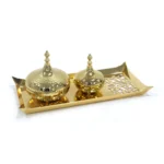 Two Metal Pot Sided Calligraphy Tray - Image 3