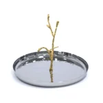 Gold ALU Branch Silver Hammered Platter – 31 cm