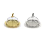 Glass Lid Hammered Cake Bowl