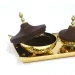 Two Wooden lid Pot Sided Calligraphy Tray - Image 4