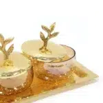 3 Clear Glass Lid Containers Tray - Image 2