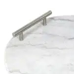 Marble Cutting Board With Silver Metal Rack - Image 2