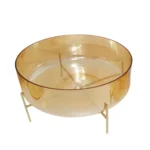 Honey Round Cross Base Glass Pot - Image 2