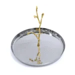 Gold ALU Branch Silver Hammered Platter – 31 cm - Image 3