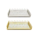 Rectangular Bars Tray With Mirror