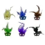 Feathered Cat Eyes Mask Motif