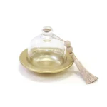 Mini Round Glass Dome Cover Metal Plate - Image 2