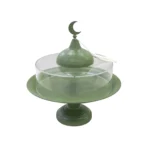 Metal Cake Stand with plexi Cover Cream Dome & Tassel - Image 3