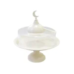 Metal Cake Stand with plexi Cover Cream Dome & Tassel - Image 4