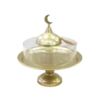 Metal Cake Stand with plexi Cover Cream Dome & Tassel - Image 5