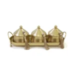 3 Metal Canisters on Rectangular Metal Tray - Image 2
