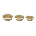 White Top Round Bamboo Basket Set of 3