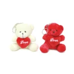 Love Heart Bear Plush Keychain