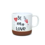 Brown Rim Love White Mug - Image 3