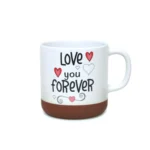 Brown Rim Love White Mug - Image 4