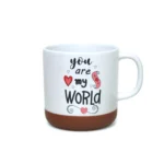 Brown Rim Love White Mug - Image 5