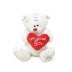 "I Love You" Heart White Bear Plush Toy - Image 2