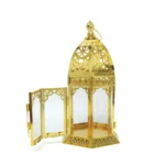 Gold Islamic Pattern Metal Lantern - Image 2