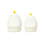 Cone Cover Woven Basket set of 2 - Image 2