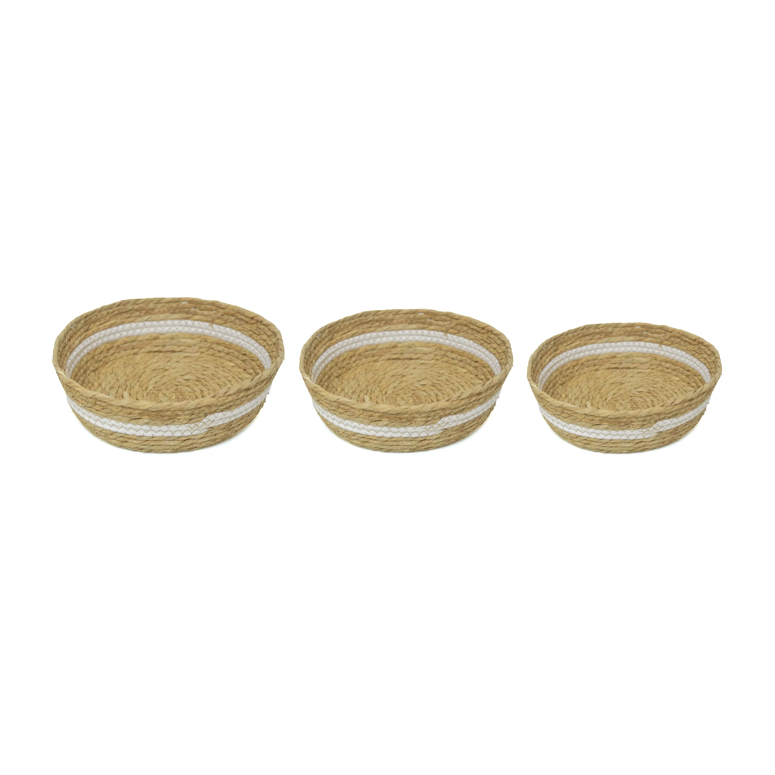 Artboard 56 copy White Mid Round Bamboo Basket Set of 3 - Image 1