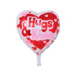 "Hugs & Kisses" Heart Foil Balloon