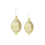 Textured Glass Tear Drop Ornament - Image 2