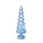 Clear Blue Footed Christmas Tree Glass Led Decorative - Image 2