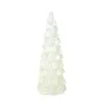 Ivory Silver Glittered Spiked Christmas Tree Decorative