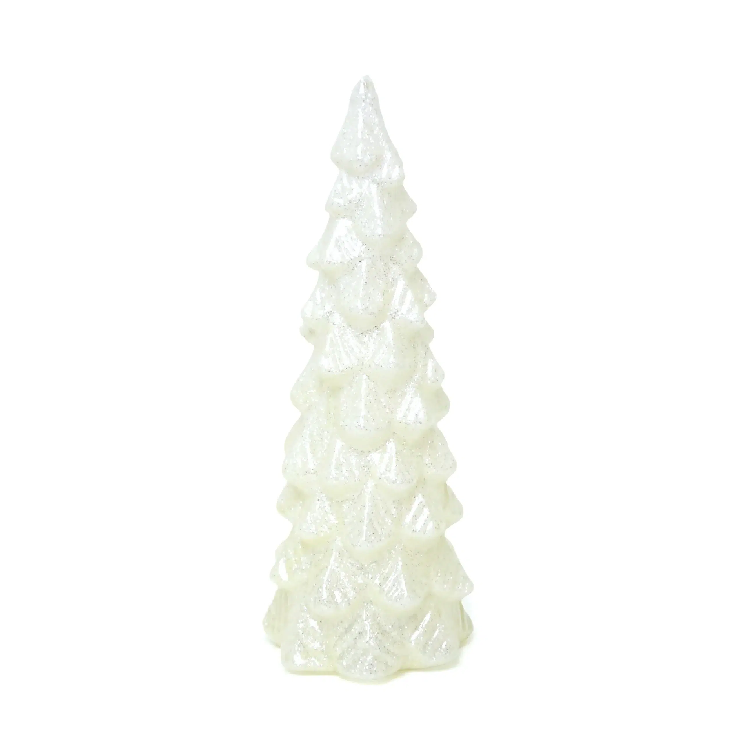 YQ1463287C Ivory Silver Glittered Spiked Christmas Tree Decorative - Image 1