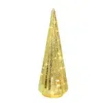 Gold Ribbed Christmas Tree Glass Led Decorative - Image 2
