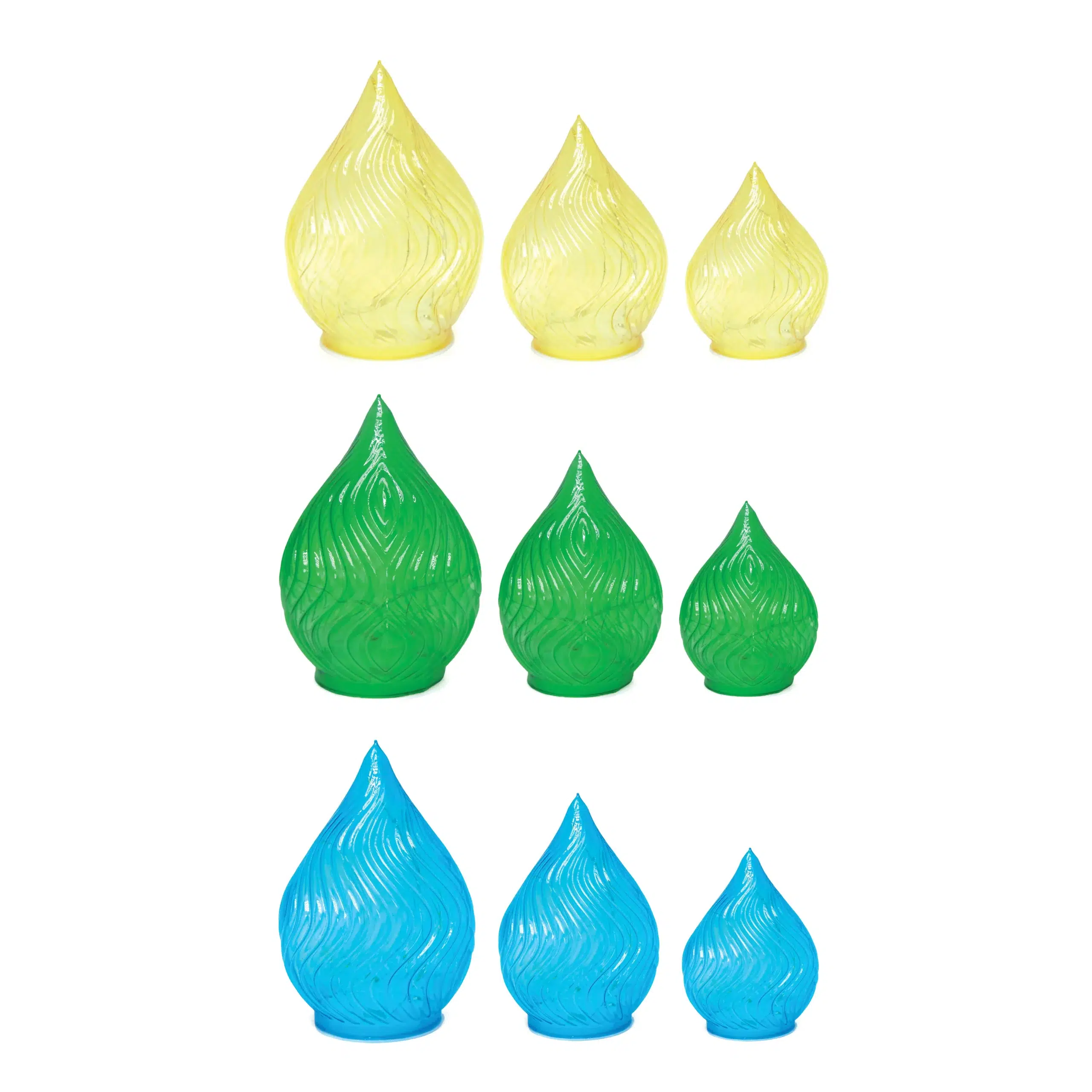 YQ1463492 Wavy Tear Drop Table Glass Led Decorative - Image 1