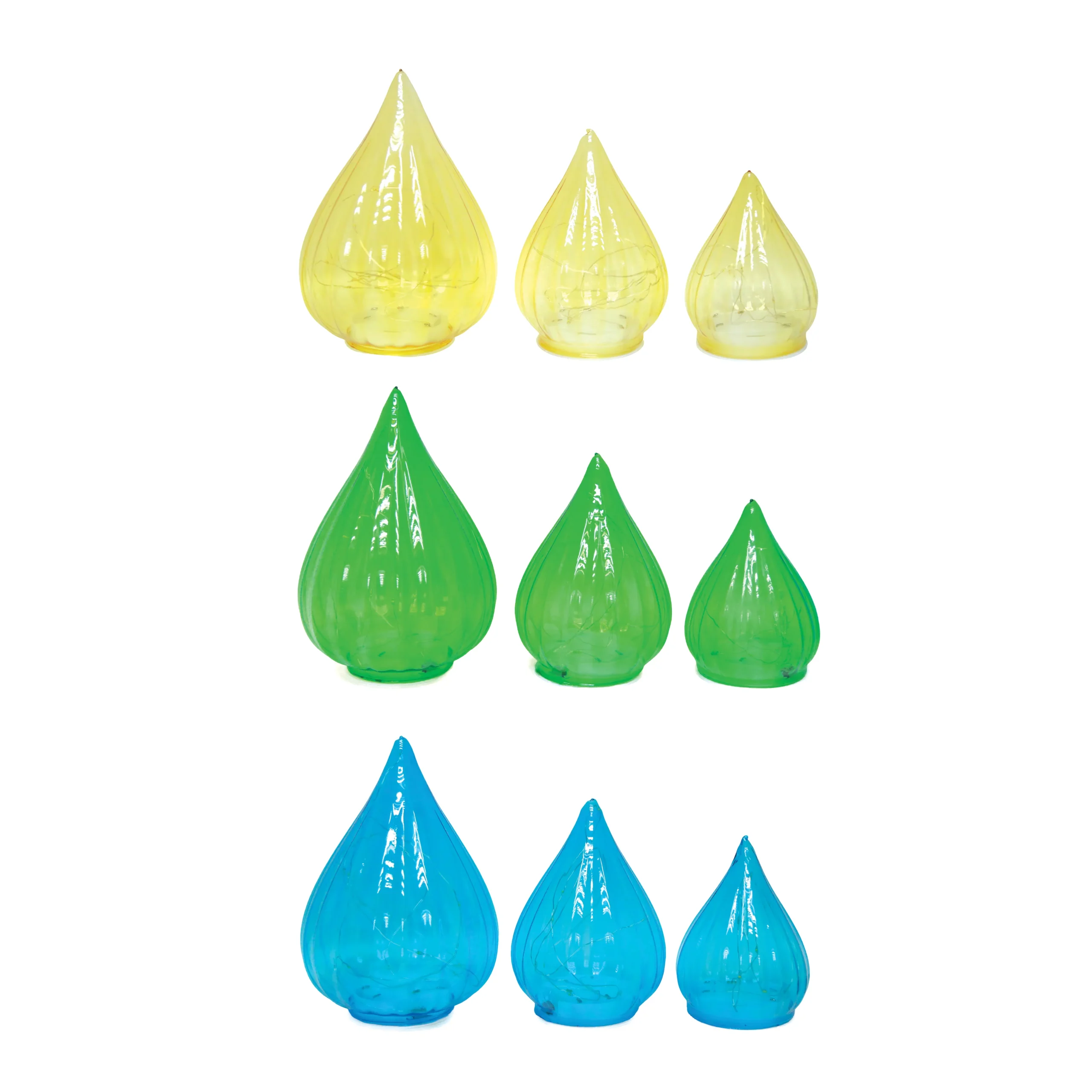 YQ1463509 & YQ1463510 & YQ1463511 Tear Drop Table Glass Led Decorative - Image 1