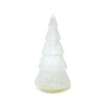 Clear Flakes Ribbed Christmas Tree Glass Led Decorative