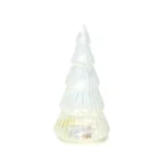 Clear Flakes Ribbed Christmas Tree Glass Led Decorative - Image 2