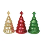Star Top Ribbed Christmas Tree Glass Led Decorative